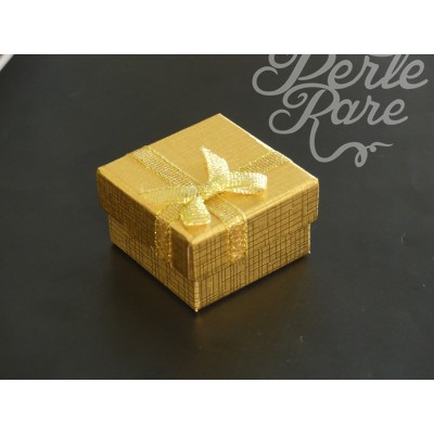 Boîte emballage cadeau nœud papillon doré 5 x 5 x 3.1 cm